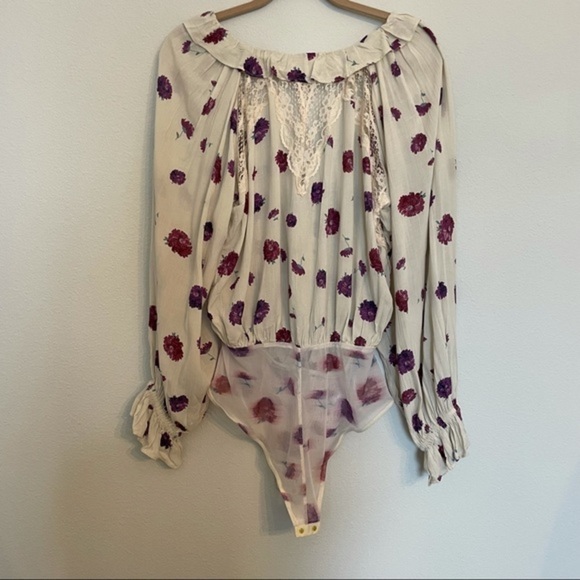 NWOT Free People Poppy Printed Bodysuit - Picture 12 of 13